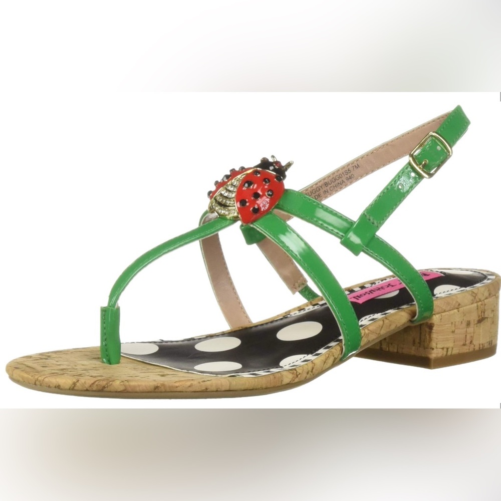 BETSY JOHNSON Buggy Women's Ladybug Embellishment Slingback Sandals Size 6M NEW - Picture 13 of 13